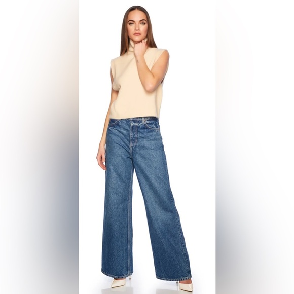 NWT Susana Monaco Mapache Mock Neck Vest S Belgian Creme - Picture 3 of 9